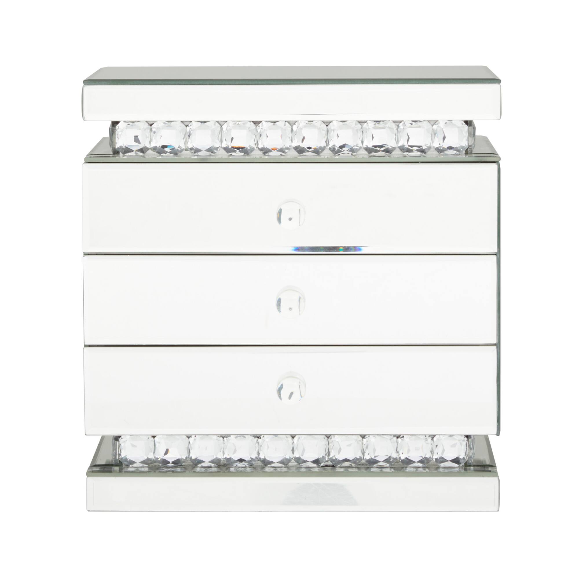 Silver Glam Jewelry Box, 11" x 8" x 11"